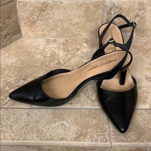 Black sling back kitten heels!